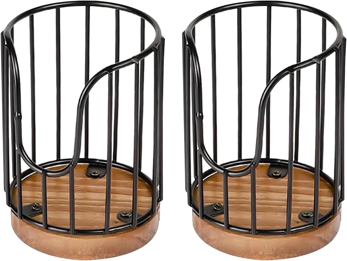 Allecto Plus - Scandinavisch papieren beker-opbergrek voor thuis en kantoor met houten sokkel. Waterdicht en praktisch.