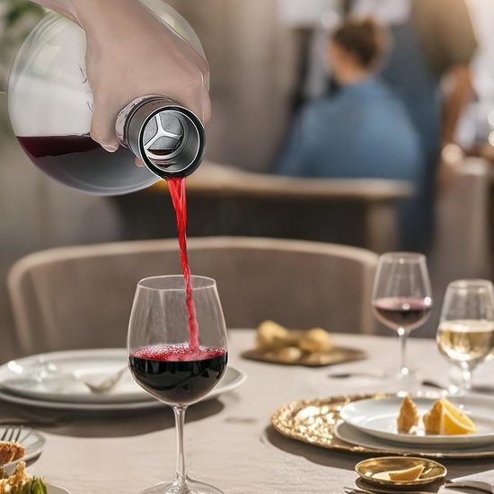 Wijnkaraf met beluchter, rode wijnkaraf | 1500 ml glazen wijnkaraf met Wijnkaraf met beluchter, rode wijnkaraf | 1500 ml glazen wijnkaraf met
