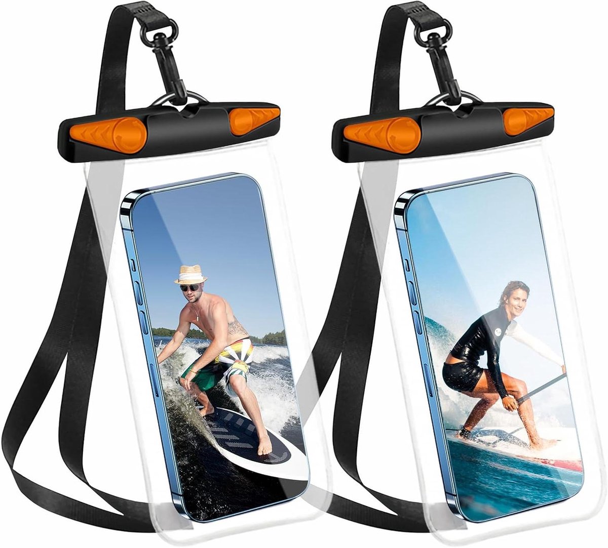 Inovra Plus - Set van 2 waterdichte telefoonhoesjes - IPX8 - Smartphone - Onderwater - iPhone Samsung - Xiaomi Vivo