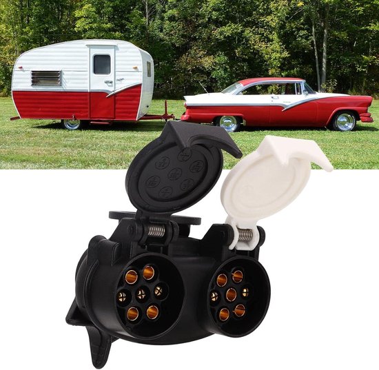 Hsthe Sea – 13 Naar 7 Pin Aanhangeradapter – Compact & Weerbestendig – Voor Auto's, Vrachtwagens En Caravans