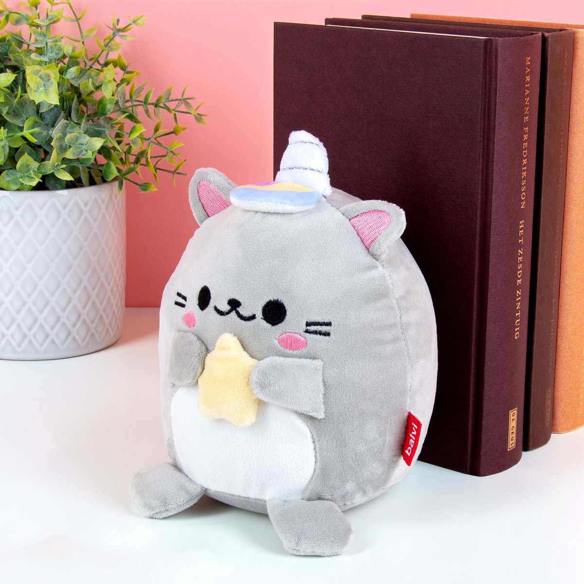 Balvi Kawaii Kat Boekensteun - Grijs/ster van Balvi