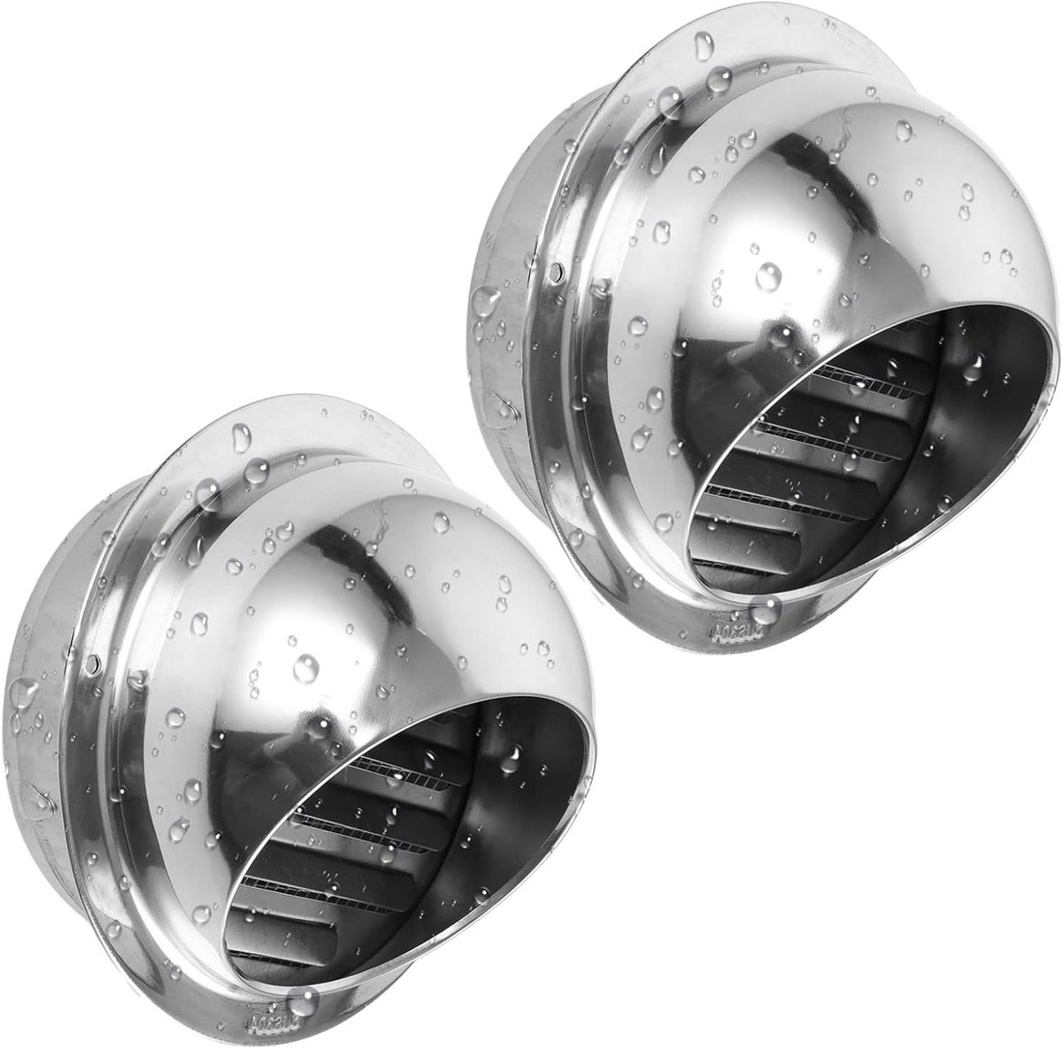 Allecto Plus - 2 stuks ronde ventilatieroosters 150 mm van roestvrij staal voor ontluchting en insectenbescherming - ideaal voor ventilatiegebruik.