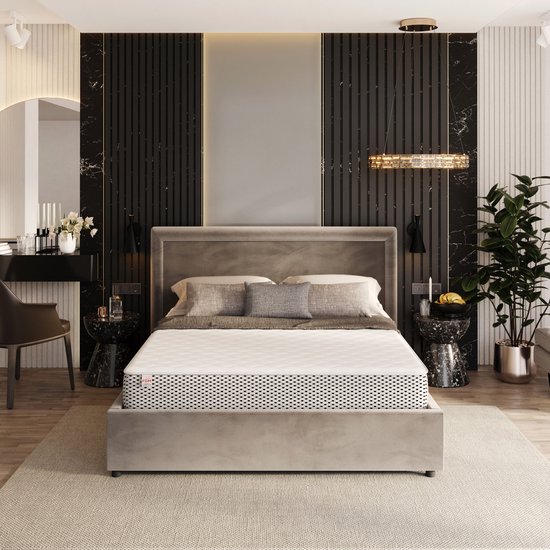 FDM Matras 120x200 cm COMFORT DUO MAX DOUBLE Koudschuimmatras 7 comfortzones Hardheidsgraad H3 en H4 HR-schuim 20 cm Hoog Dubbelzijdig Oprolbaar Matras met Hypoallergene Wasbare Premium Tijk Oeko-Tex