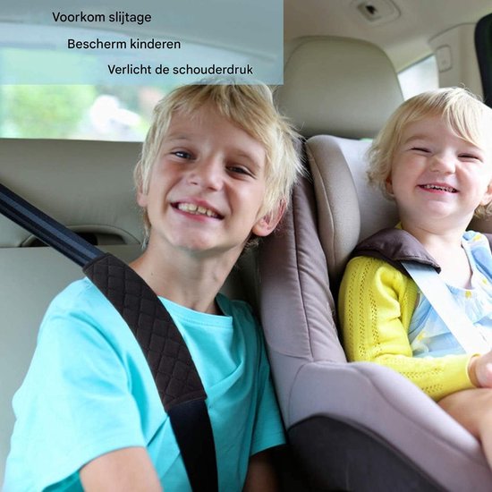 Gordelbeschermers Auto - Comfortabele Gordelpads - Zacht & Wasbaar - Bescherming voor Autogordels - Voor Kinderen & Volwassenen - Zwart - 4 Stuks van Merkloos — afbeelding 3