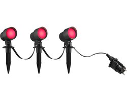 Brilliant Kamara - Slimme Buiten spike lampen - Set van 3 - LED 8.5W - 660lm - 3000K-6500K - RGB en CCT - Dimbaar - Tuya - IP44 - Zwart