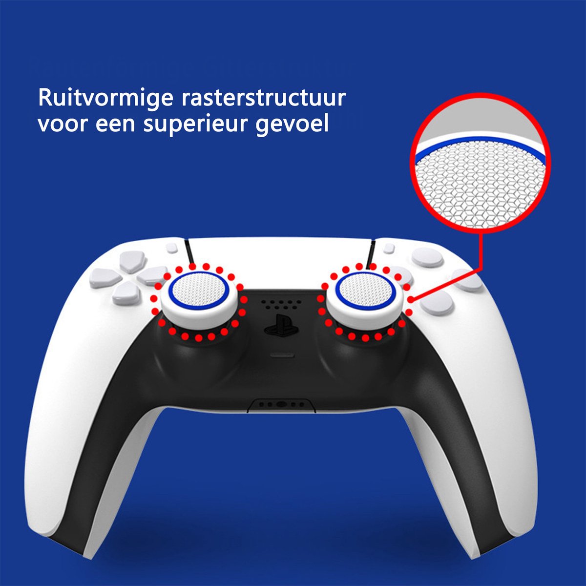 PS5 Controller Accessoires - 4x Siliconen Thumbstick Covers voor DualSense - Verbeterde Grip & Precisie | Anti-Slip & Comfortabel thumbnail 2