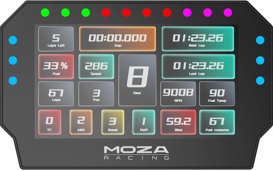 Foto: Moza racing cm2 racing dashboard professioneel sim racing display pc