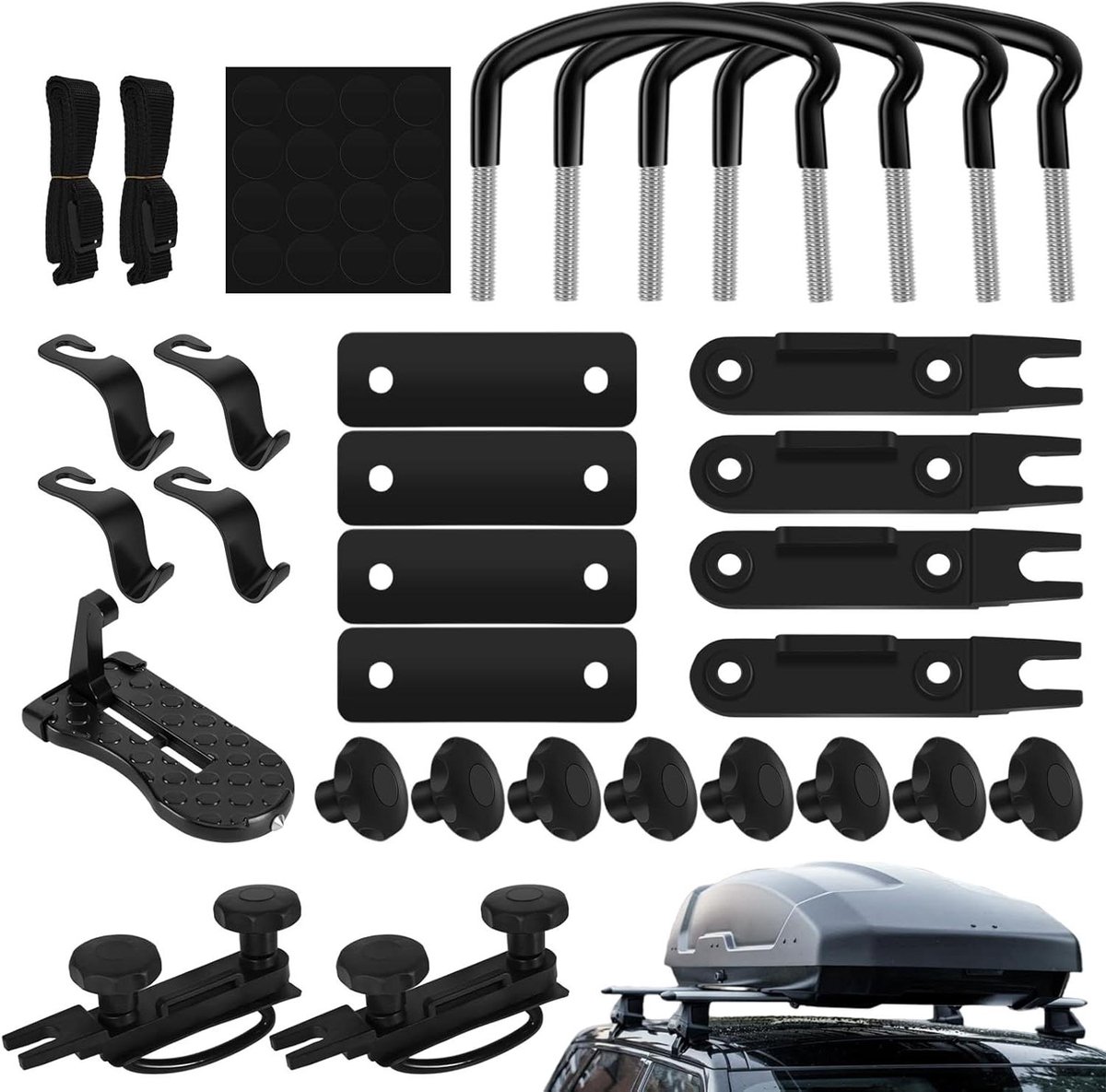Allecto Plus - Universele U-beugels voor dakkoffer - Set van 4 - Auto dakbox montageaccessoires