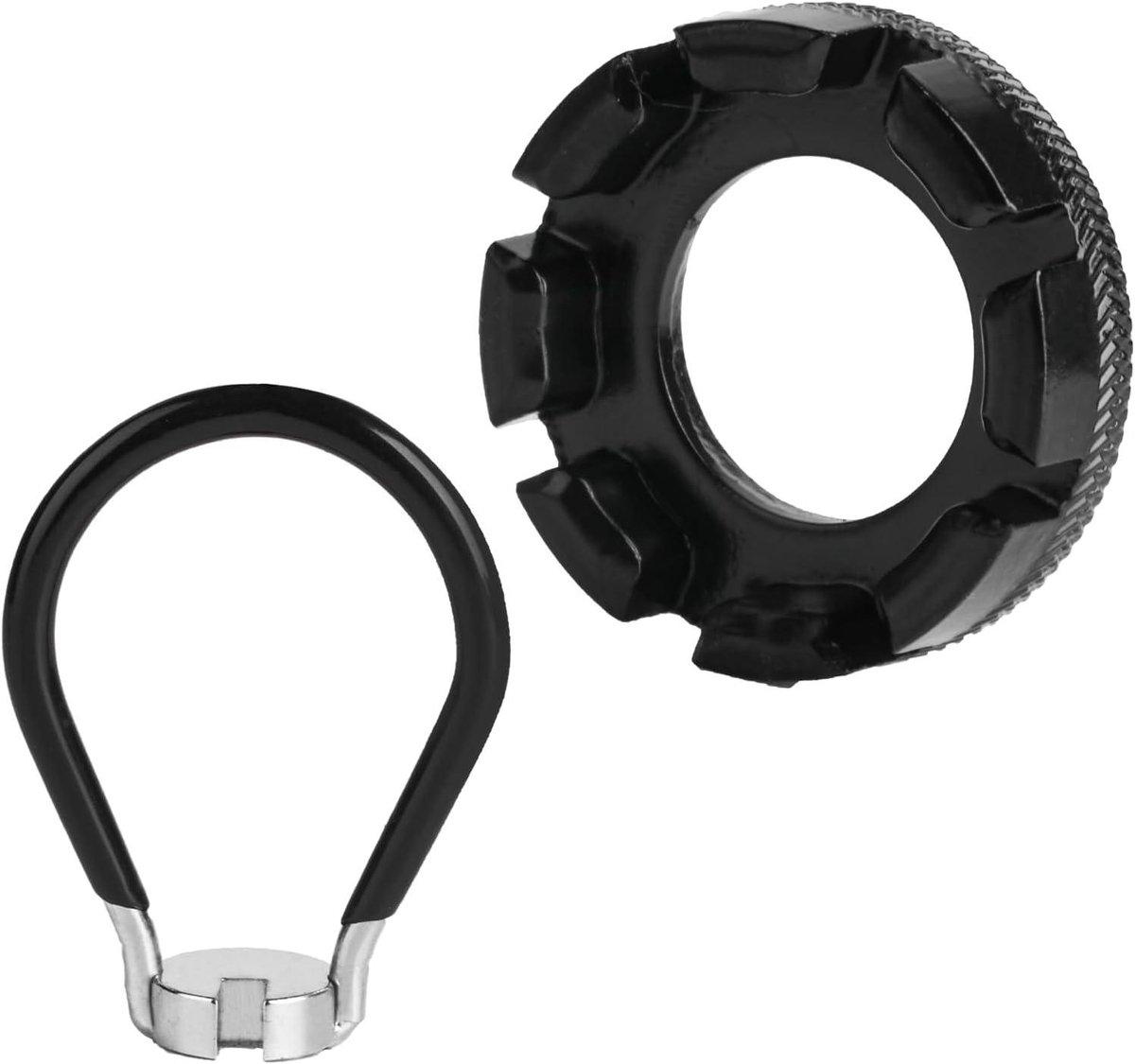 Allecto Plus - Set van 2 fietsspaaksleutels voor fietsreparatie en onderhoud - Fietsnippelspanner - Spaakgereedschap in 6 maten - Handige spaakspanner - Zwart