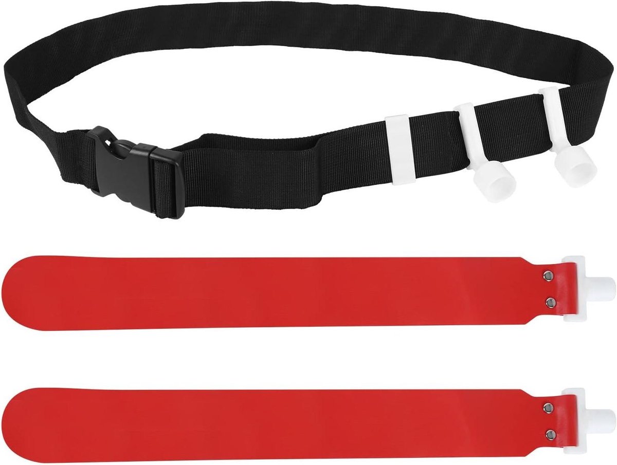 Allecto Plus - Voetbalkit met PVC vlaggen, tailleriem en release-gesp - Ideaal voor jeugd- en volwassenentraining - Voetbal accessoires met 2 vlaggen