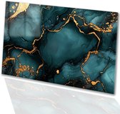 Marbre Luxe aux accents dorés - Peinture sur verre effet marbre - Décoration murale texturée - Art abstrait - Peinture acrylique - Plaque de verre - Verre acrylique 150 x 100 cm