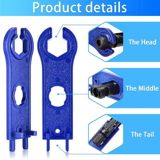 SOLARTRONICS 24 paar zonnestekkers, mannelijk/vrouwelijk, zonnepaneel-kabelstekker, IP67 waterdicht, PV-stekker compatibel met MC4, connector voor 4 mm² - 6 mm² zonnekabel met spansleutel op