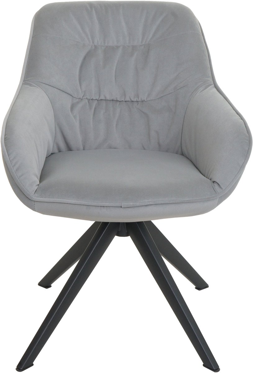 Set van 6 eetkamerstoelen MCW-K28, keukenstoel gestoffeerde stoel met armleuningen, draaib