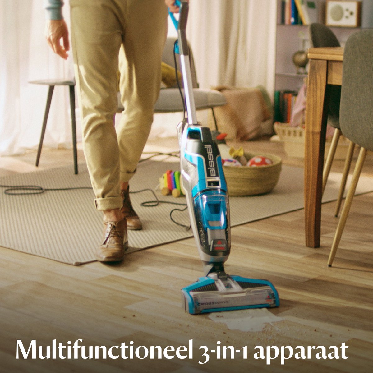 BISSELL CrossWave 1.0 Stofzuiger met Dweilfunctie - Vloerreiniger met Snoer - 3 in 1 Stofzuiger, Dweil & Drogen - Multi Surface Vacuum Cleaner - Reinigingsmachine voor Tapijt, Tegels & Houten Vloeren - Krachtige 560W Motor - 17132 — afbeelding 5