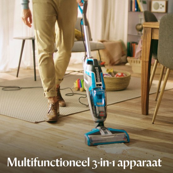 BISSELL CrossWave 1.0 Stofzuiger met Dweilfunctie - Vloerreiniger met Snoer - 3 in 1 Stofzuiger, Dweil & Drogen - Multi Surface Vacuum Cleaner - Reinigingsmachine voor Tapijt, Tegels & Houten Vloeren - Krachtige 560W Motor - 17132