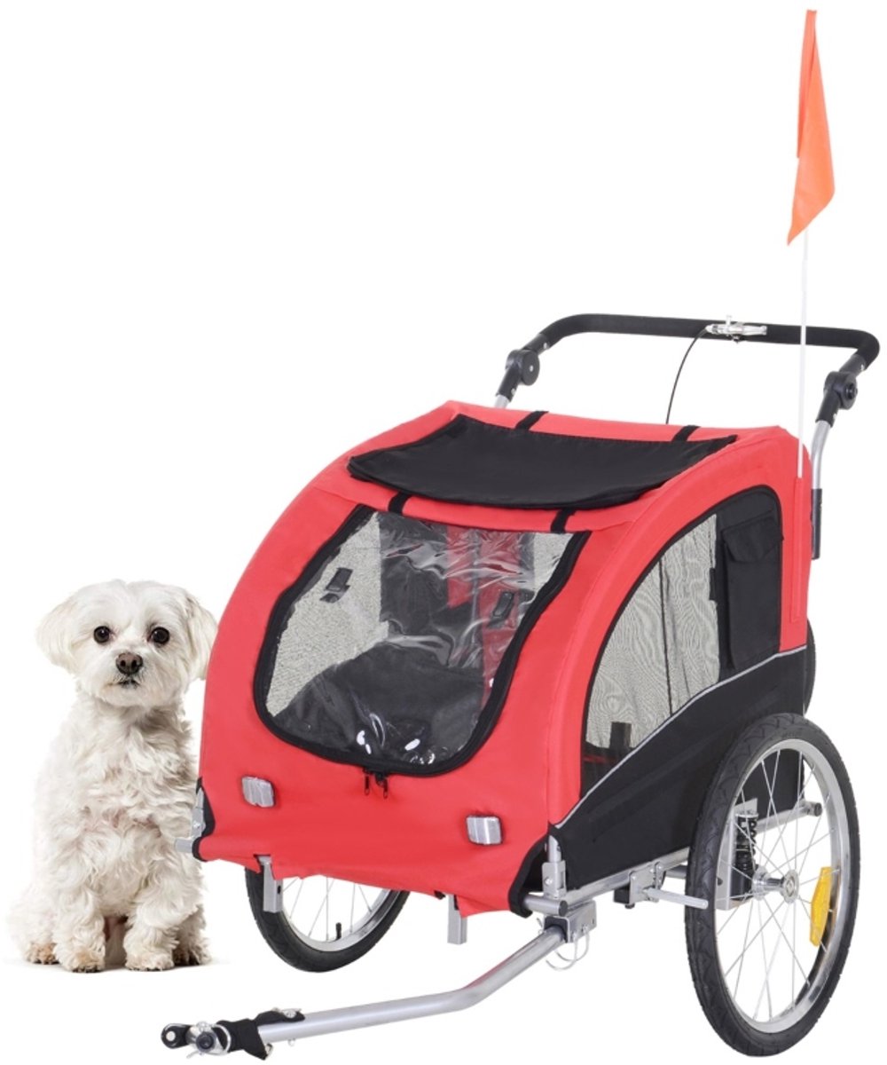Honden Fietskar Rood/Zwart L155 x B83 x H108 cm