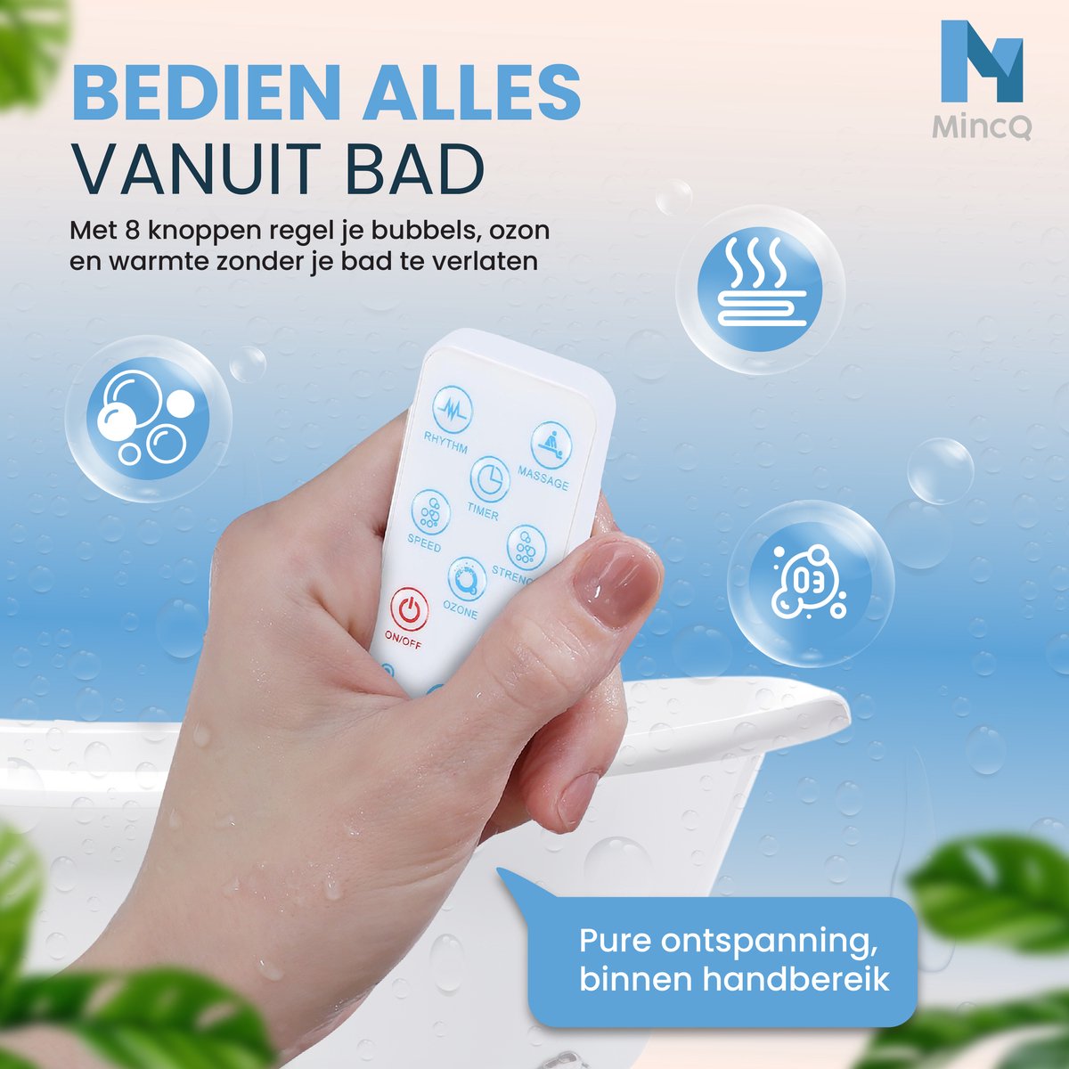 MincQ® Bubbelbadmat met Massage en Ozon - afbeelding 3