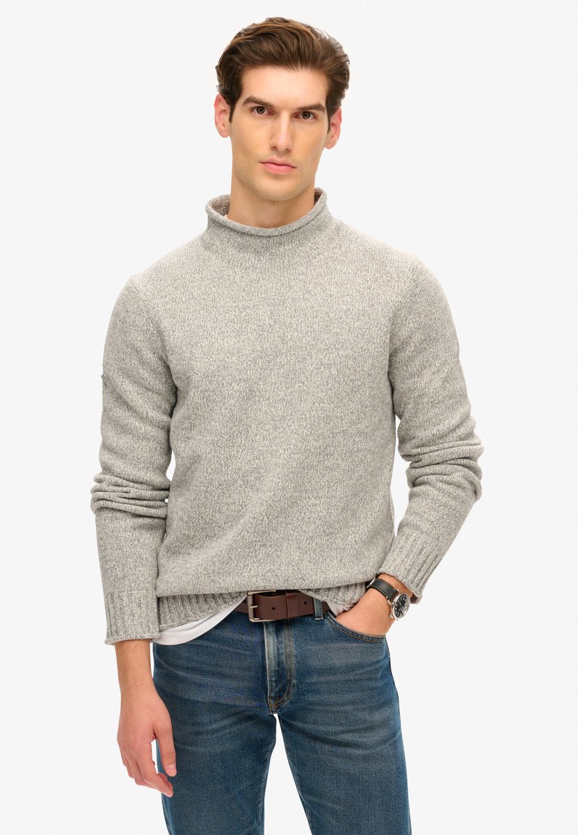 Superdry Jaren 90 trui met rolkraag Heren Sweaters Grijs