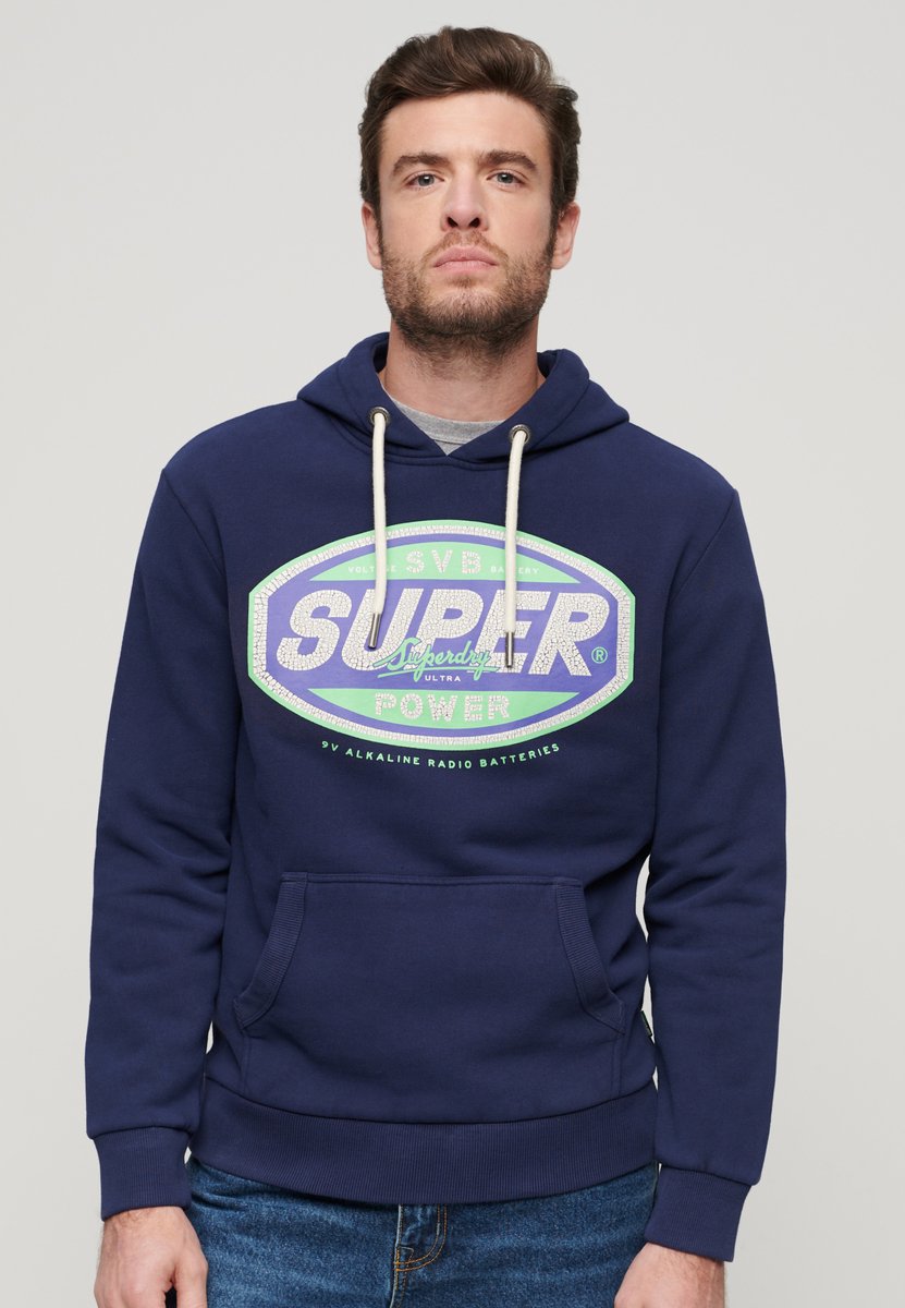 Superdry Gasoline Workwear hoodie met print Heren Hoodies Marineblauw