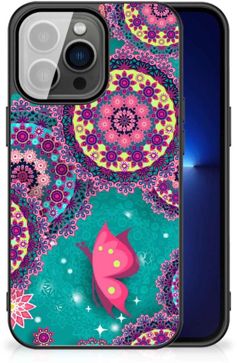 iPhone 13 Pro Leuk Telefoonhoesje Cirkels en Vlinders