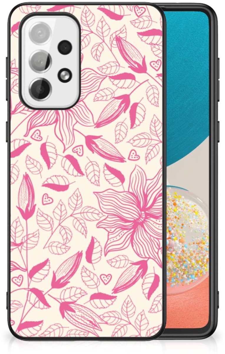 Samsung Galaxy A73 Bloemen Hoesje Pink Flowers
