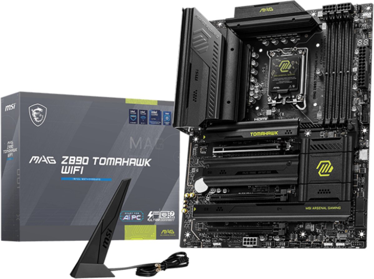 Moederbord - MSI MAG Z890 TOMAHAWK WIFI - Intel Z890 - ATX - Compatible met Intel Core Ultra Processoren - LGA 1851 socket