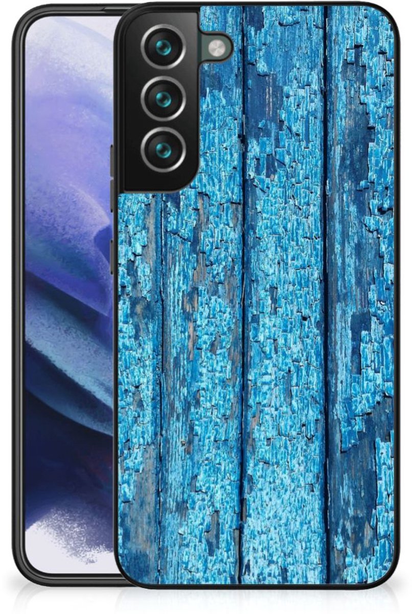 Samsung Galaxy S22 Plus Houten Print Telefoonhoesje Wood Blue