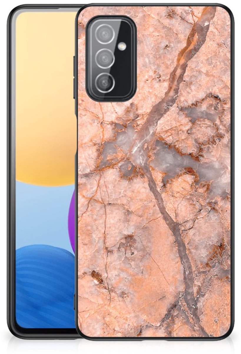 Samsung Galaxy M52 Marmeren Print Telefoonhoesje Marmer Oranje