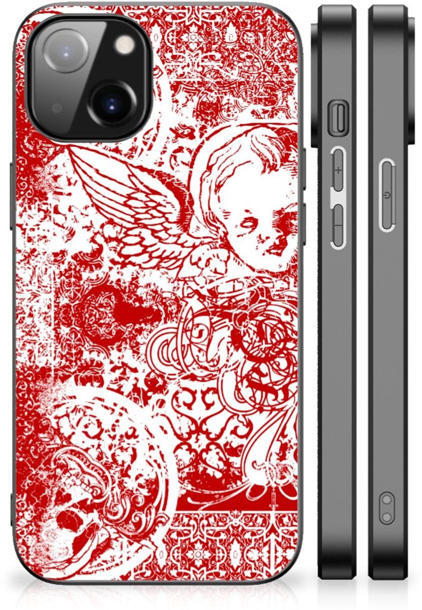 Back Cover voor Telefoonhoesje Apple iPhone 13/14 Angel Skull Rood