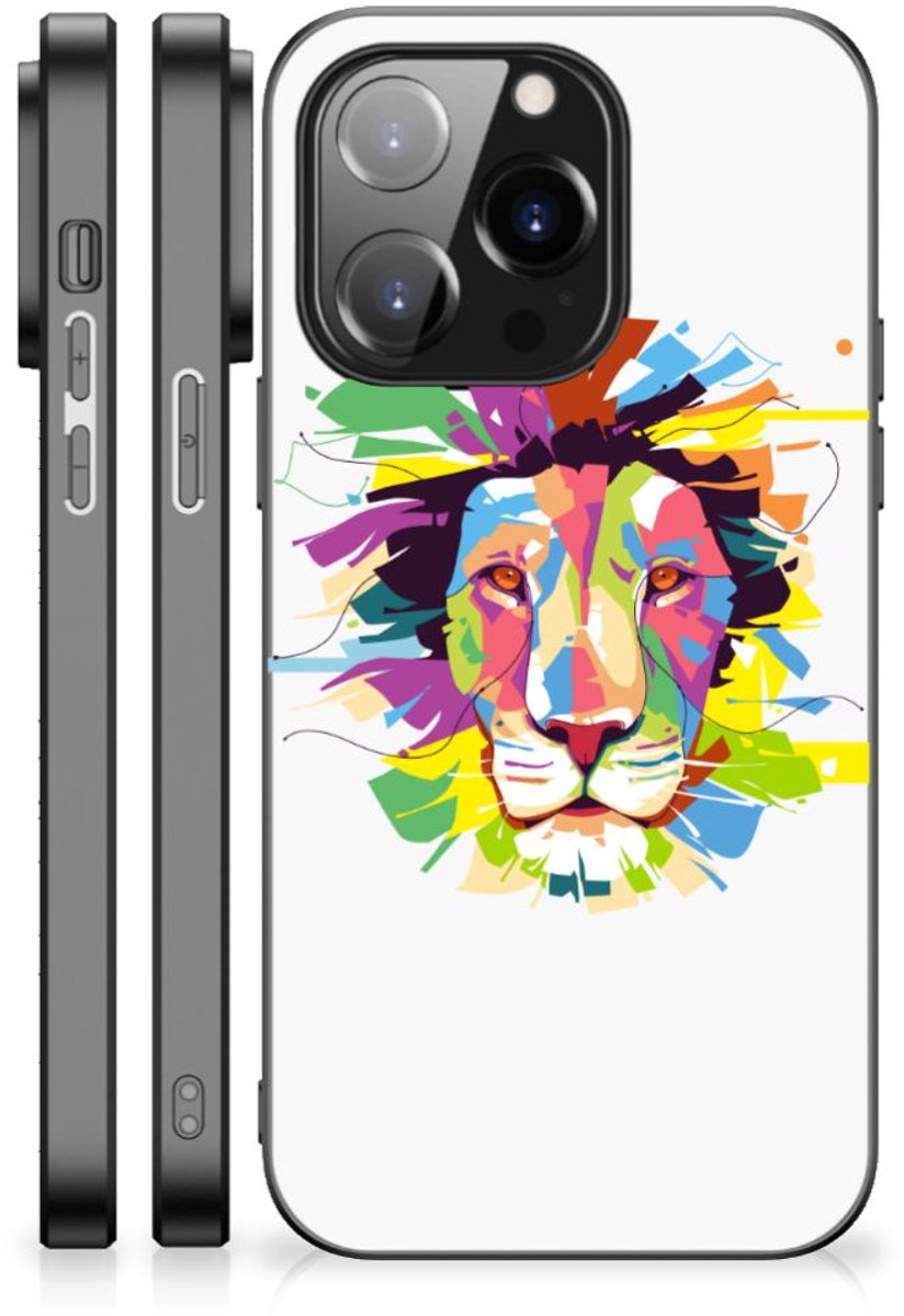Back Cover voor iPhone 14 Pro Hoesje Lion Color