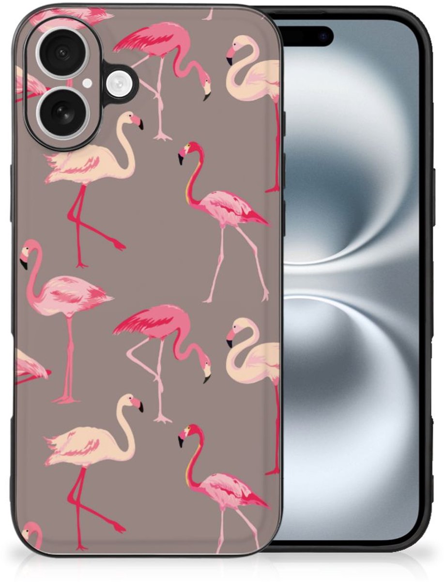iPhone 16 Dierenprint Telefoonhoesje Flamingo