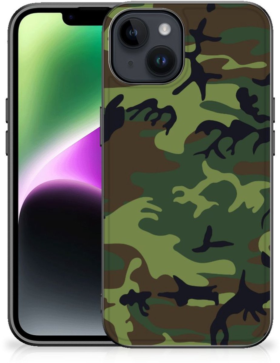 Back Cover voor iPhone 15 Back Case Army Dark