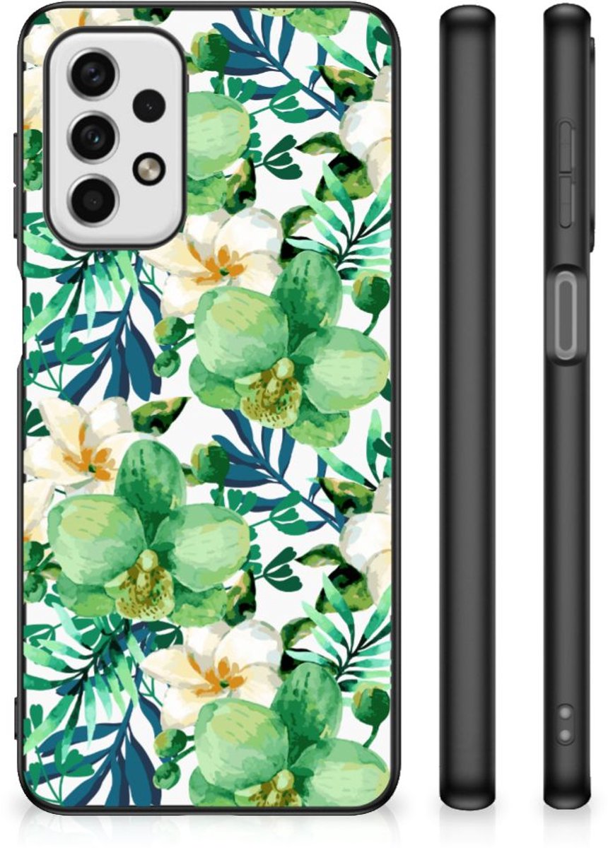 Samsung Galaxy A23 Bloemen Hoesje Orchidee Groen