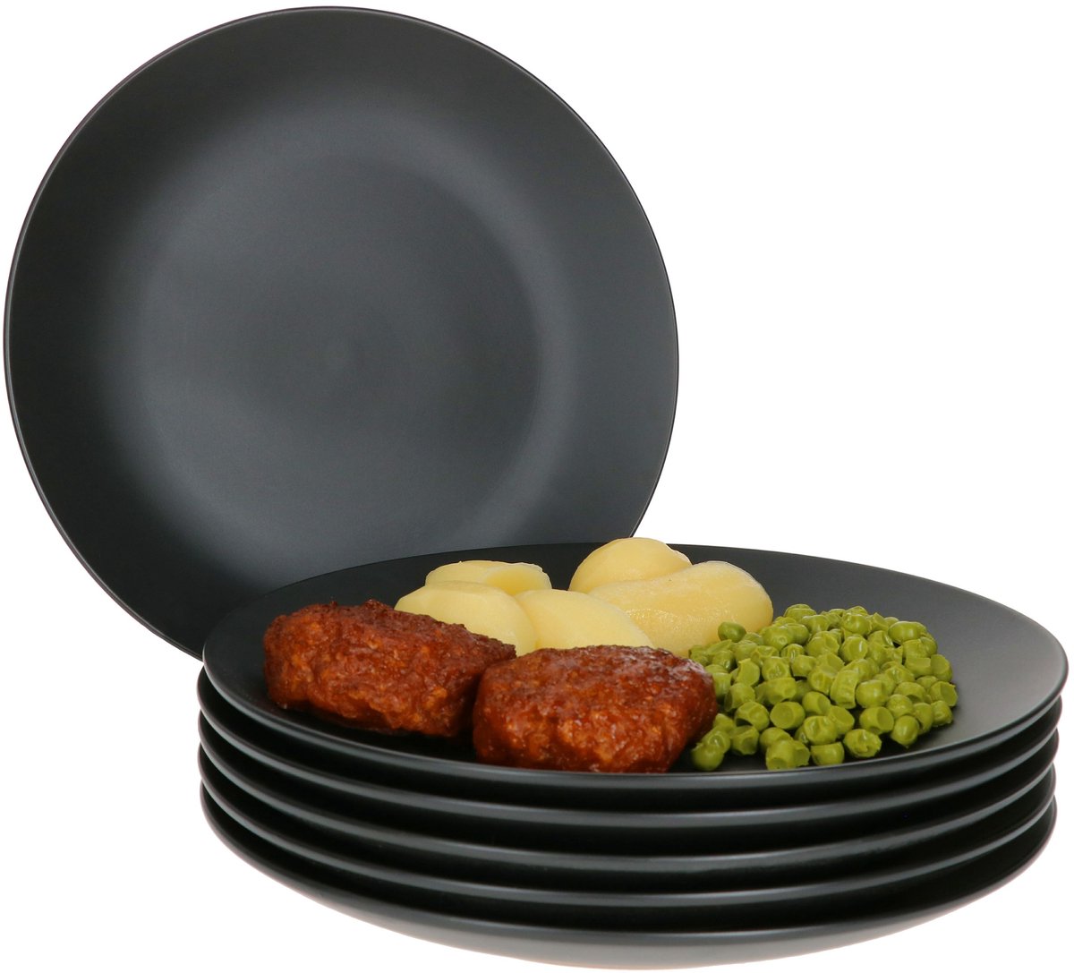 MamboCat Set van 6 dinerborden Leopard Lampart Zwart