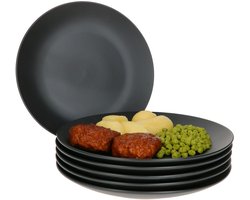 MamboCat Set van 6 dinerborden Leopard Lampart Zwart