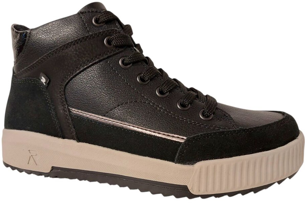 Rieker Veterboot WO171-00 Zwart Warm Gevoerd