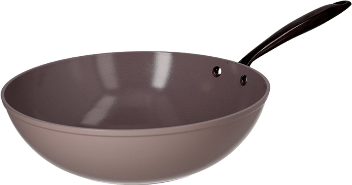Cook & Pan - Taupe of Mind Wokpan 30 cm - PFAS vrij - Inductie Keramisch - Non stick - 7 jaar garantie - Taupe