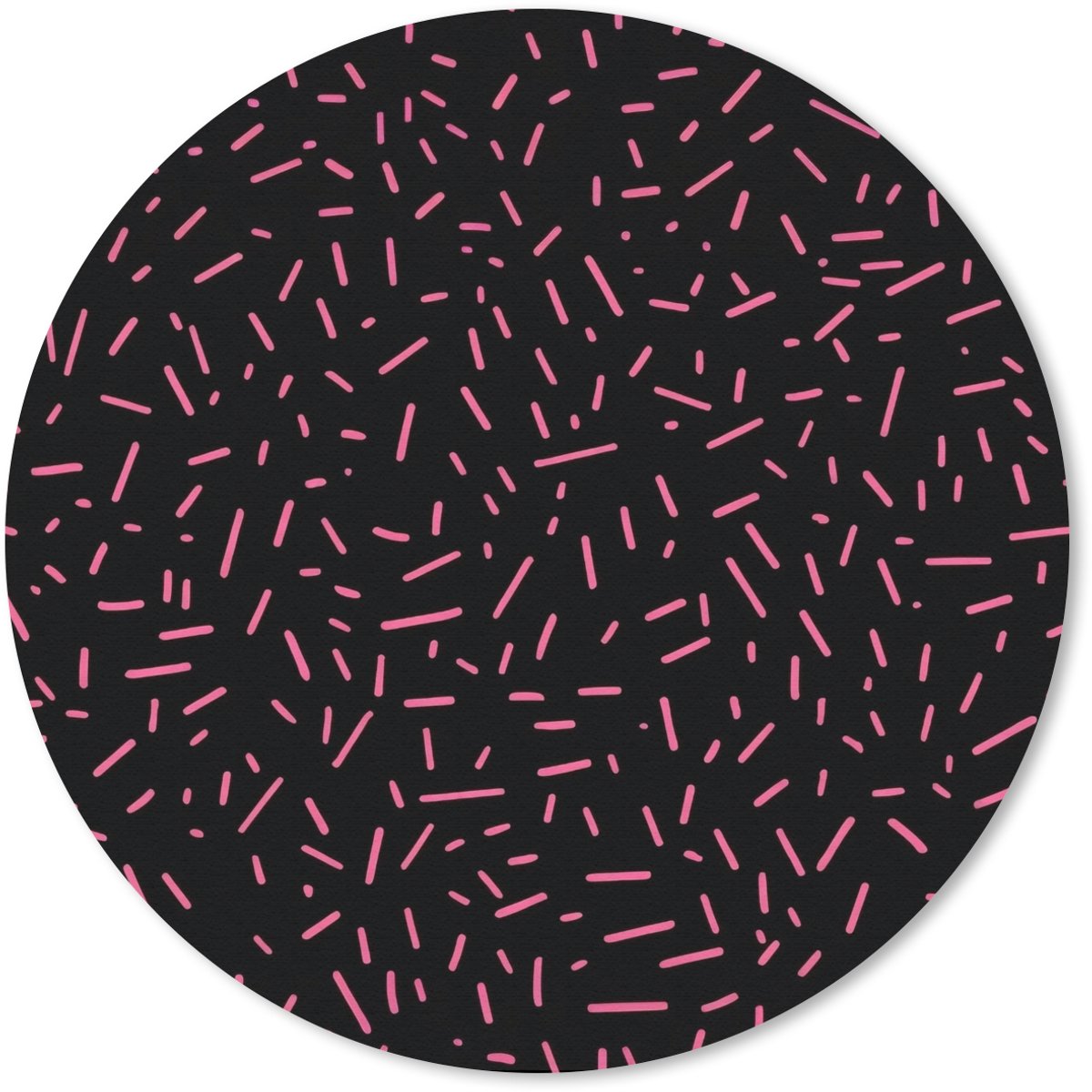 Muismat rond 30x30 cm - Mousepad Gaming - Streepjes - Roze - Abstract - Ronde muismatten