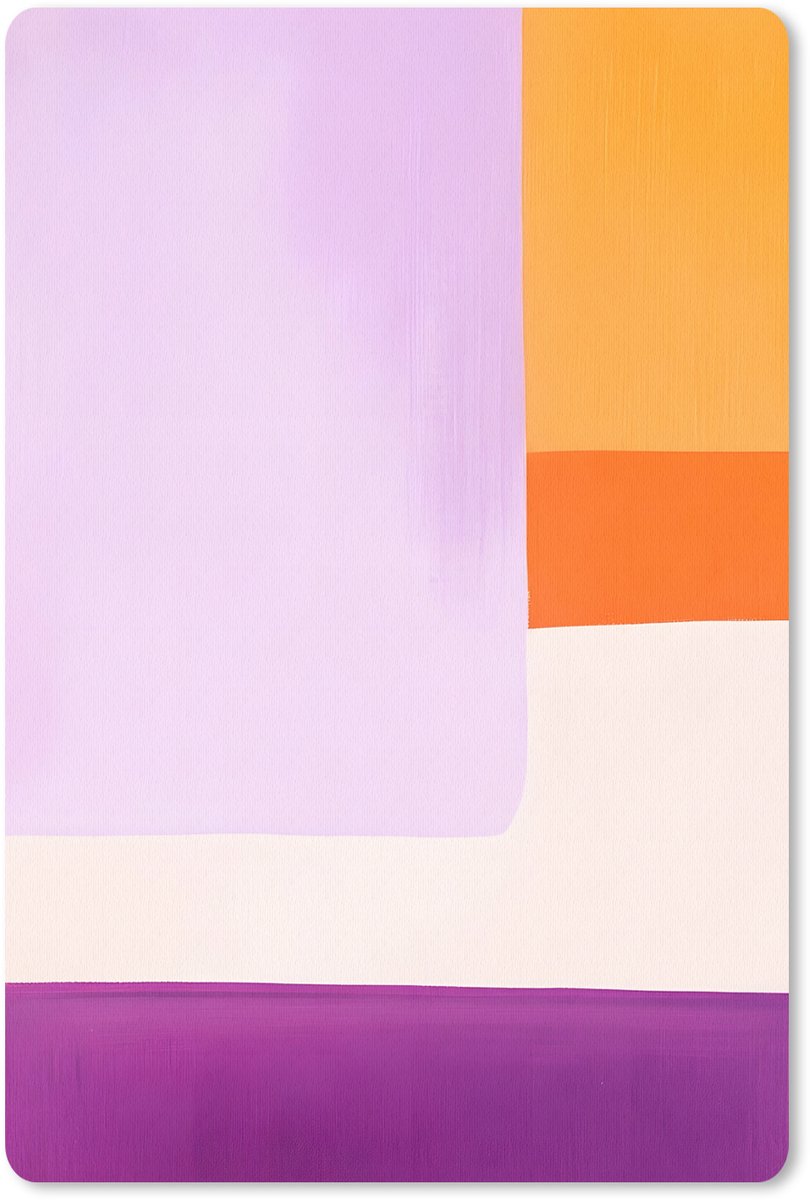 Muismat 18x27 cm - Mousepad Vlakken - Abstract - Rechthoekig - Oranje - Muismatten
