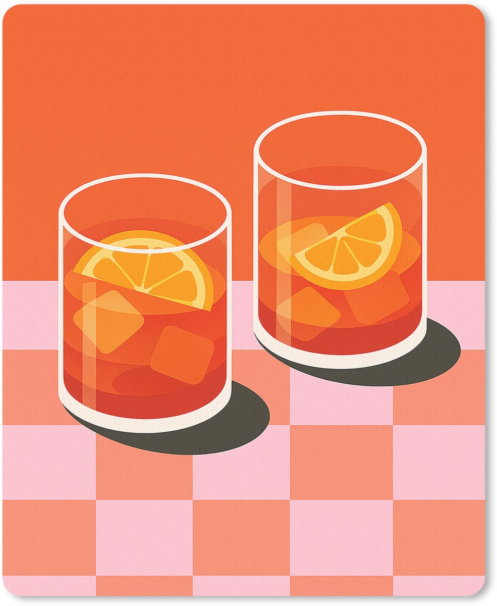 Muismat 19x23 cm - Mousepad Sinaasappel - Glazen - Oranje - Muismatten