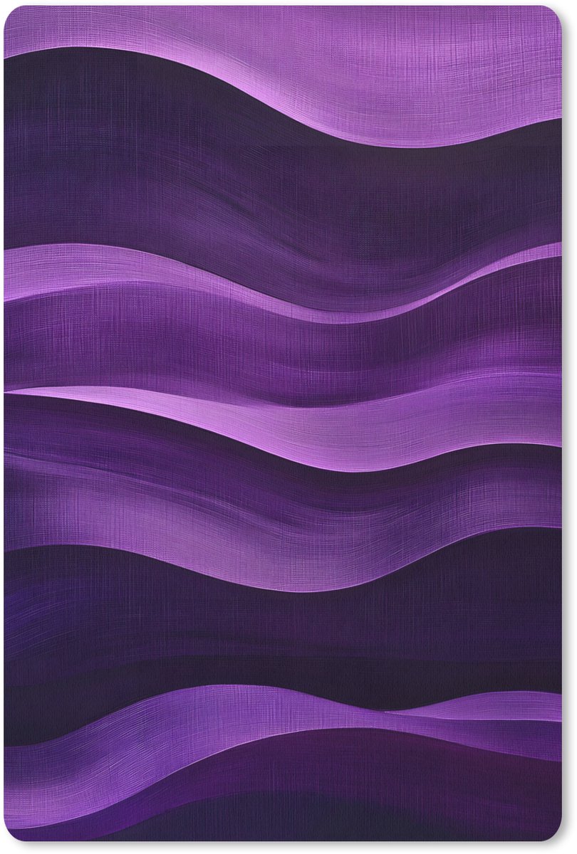 Muismat 18x27 cm - Mousepad Golven - Abstract - Paars - Muismatten