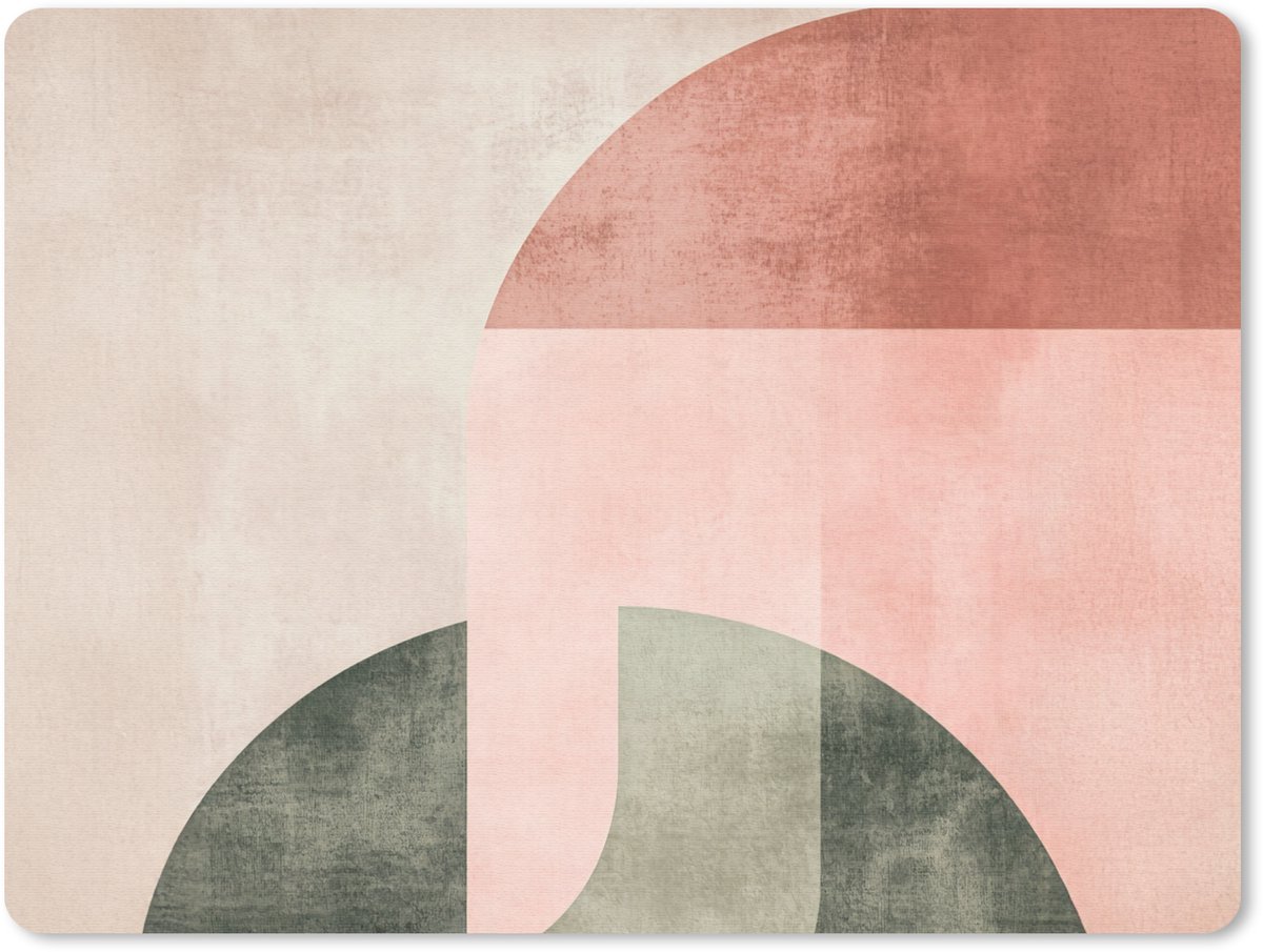Muismat 23x19 cm - Mousepad Cirkel - Abstract - Roze - Muismatten