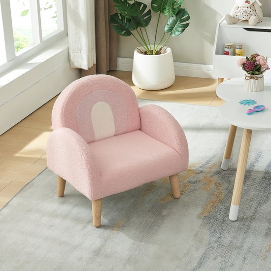 Kinderfauteuil Sorreindi 50x50x45 cm roze [en.casa]