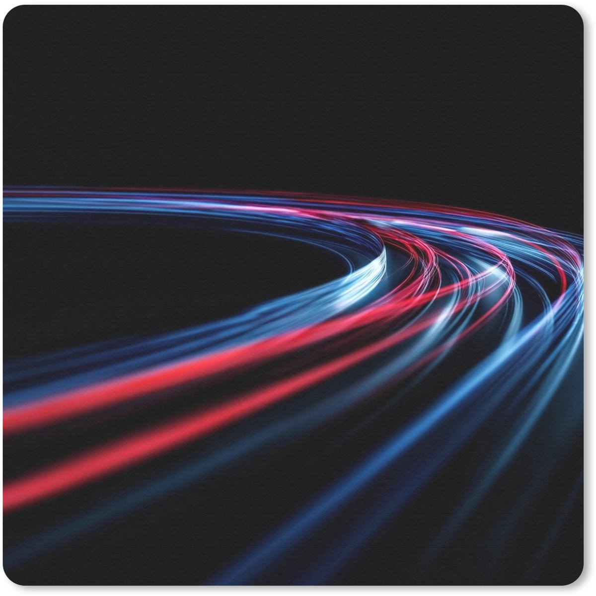 Muismat 20x20 cm - Mousepad Gaming - Lichtbanen - Golvend - Rood - Muismatten