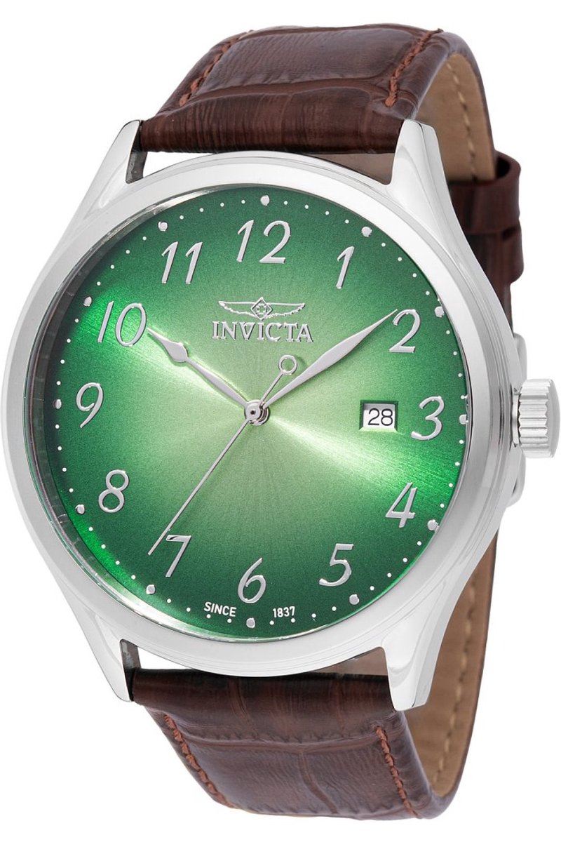 Invicta Celestial 47764 Heren Horloge - Waterdicht - Analoog - Quartz Uurwerk - Roestvrij Staal met groene Wijzerplaat - 43mm