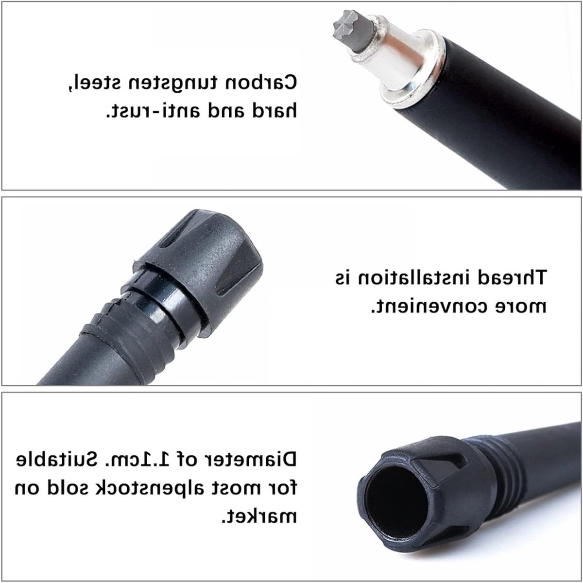 Allecto Plus - Set van 4 Alpenstocktips voor wandelstokken - Beschermende Punten voor wandelstokken