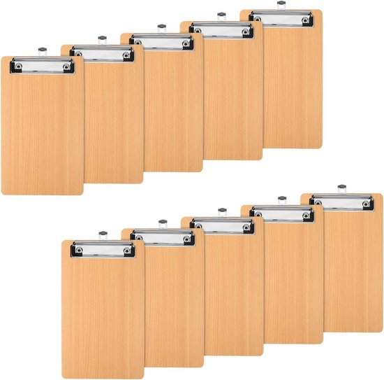 ZCZN A4 Houten Klembord Hardboard Met Stevige Clip - Pack Van 6