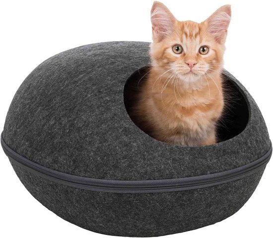 Trixie Luna Cuddly Cave Felt 58 x 39 x 54 cm, Light Grey, 1 kg