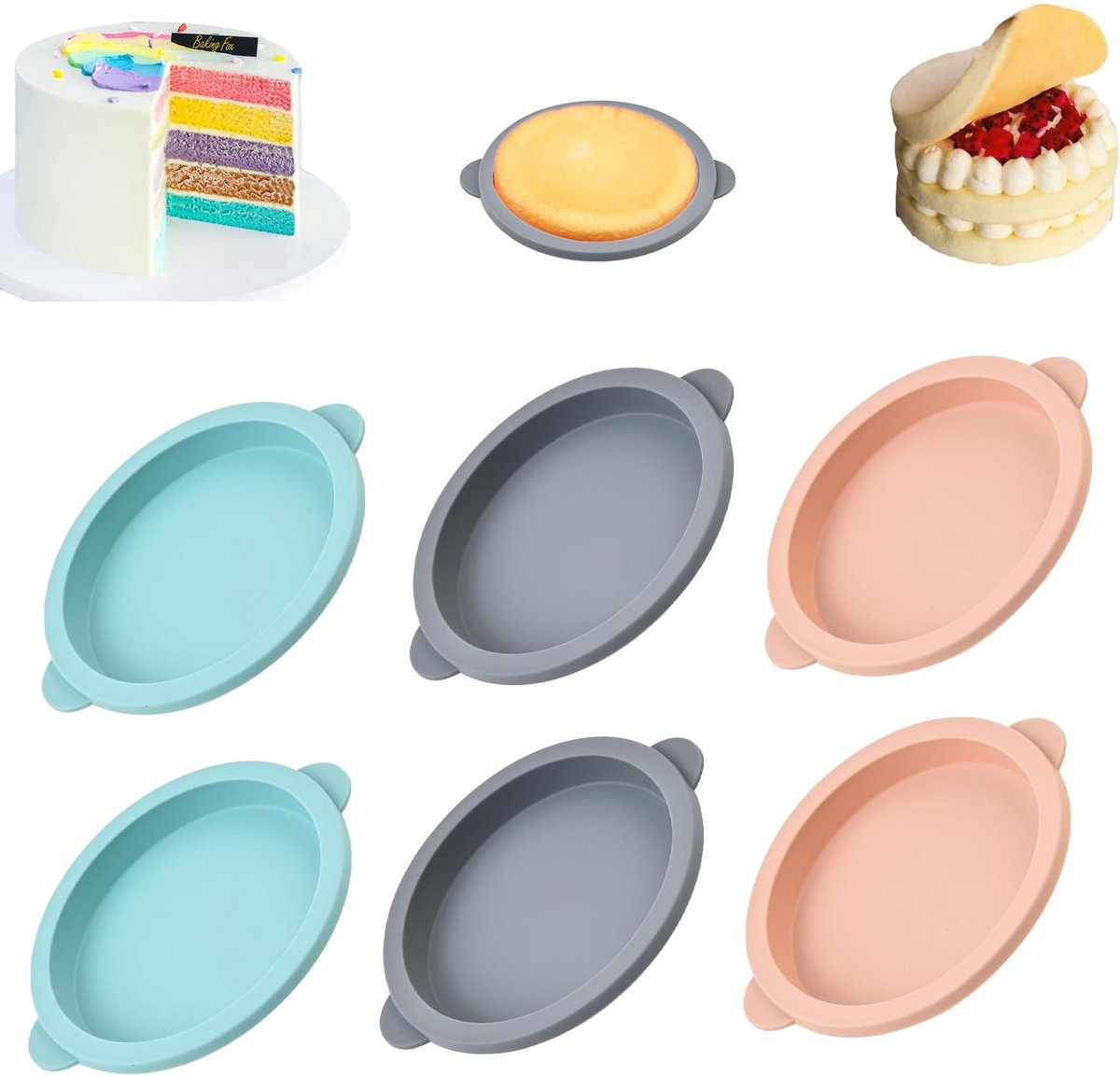 Ibenzoa® Muffin- en Eierbakvormen van Siliconen voor Heetluchtfriteuse - Set van 6 Stuks