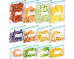 30 stuks herbruikbare vrieszakken - Verschillende maten siliconen zakken voor voedselopslag - Vrieszakken met ritssluiting - Keukenzak voor groenten - Milieuvriendelijk alternatief